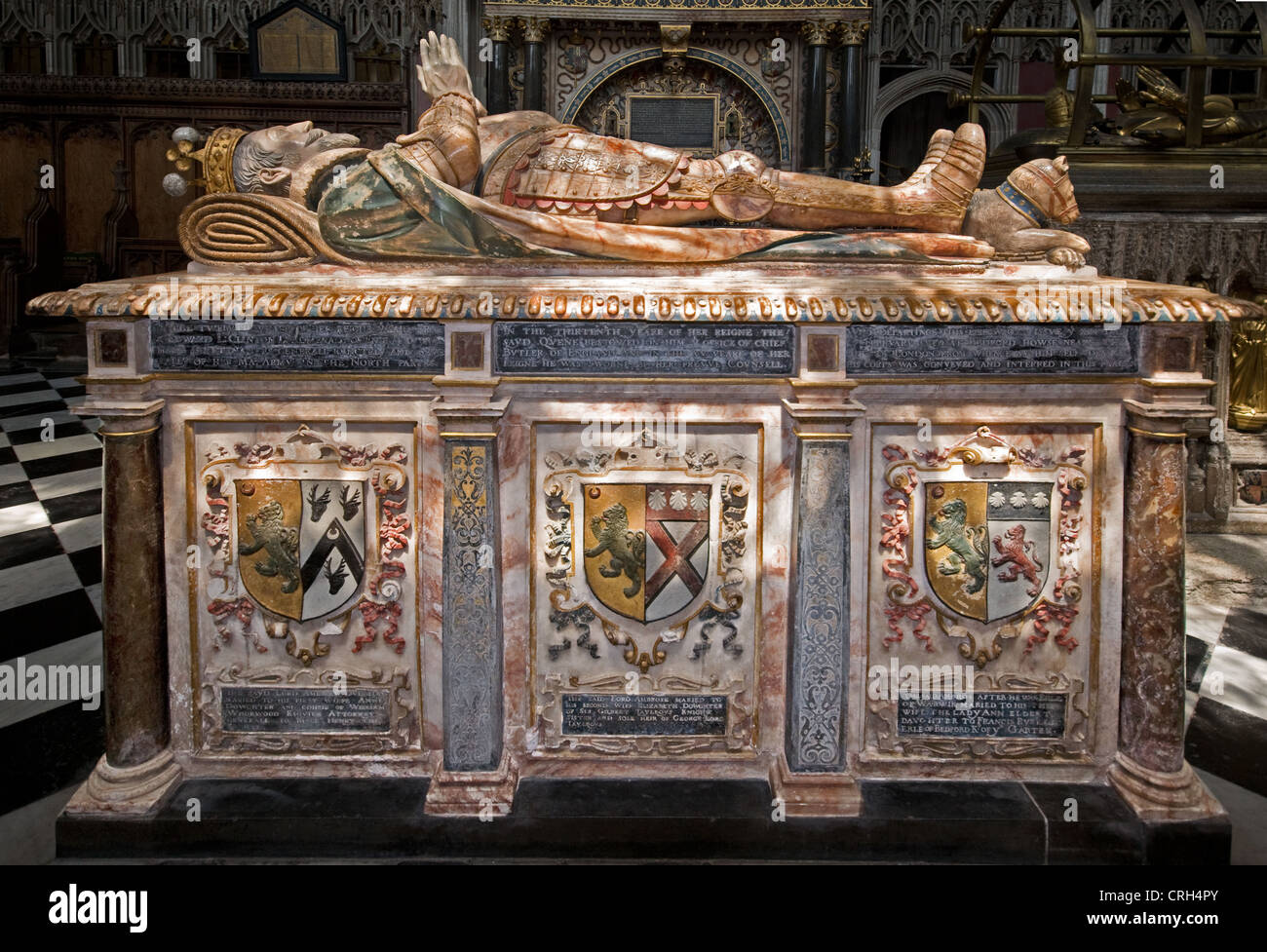 Tombe d'Ambrose Dudley, comte de Warwick dans le Beauchamp Chantry de St Mary's Collegiate Church Warwick en Angleterre Banque D'Images