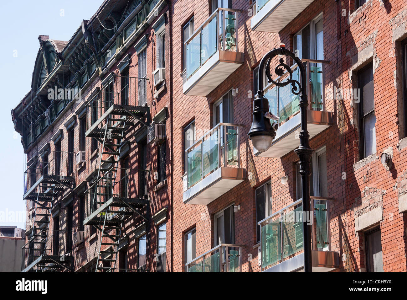 Façades de bâtiments, Lower East Side, NEW YORK Banque D'Images