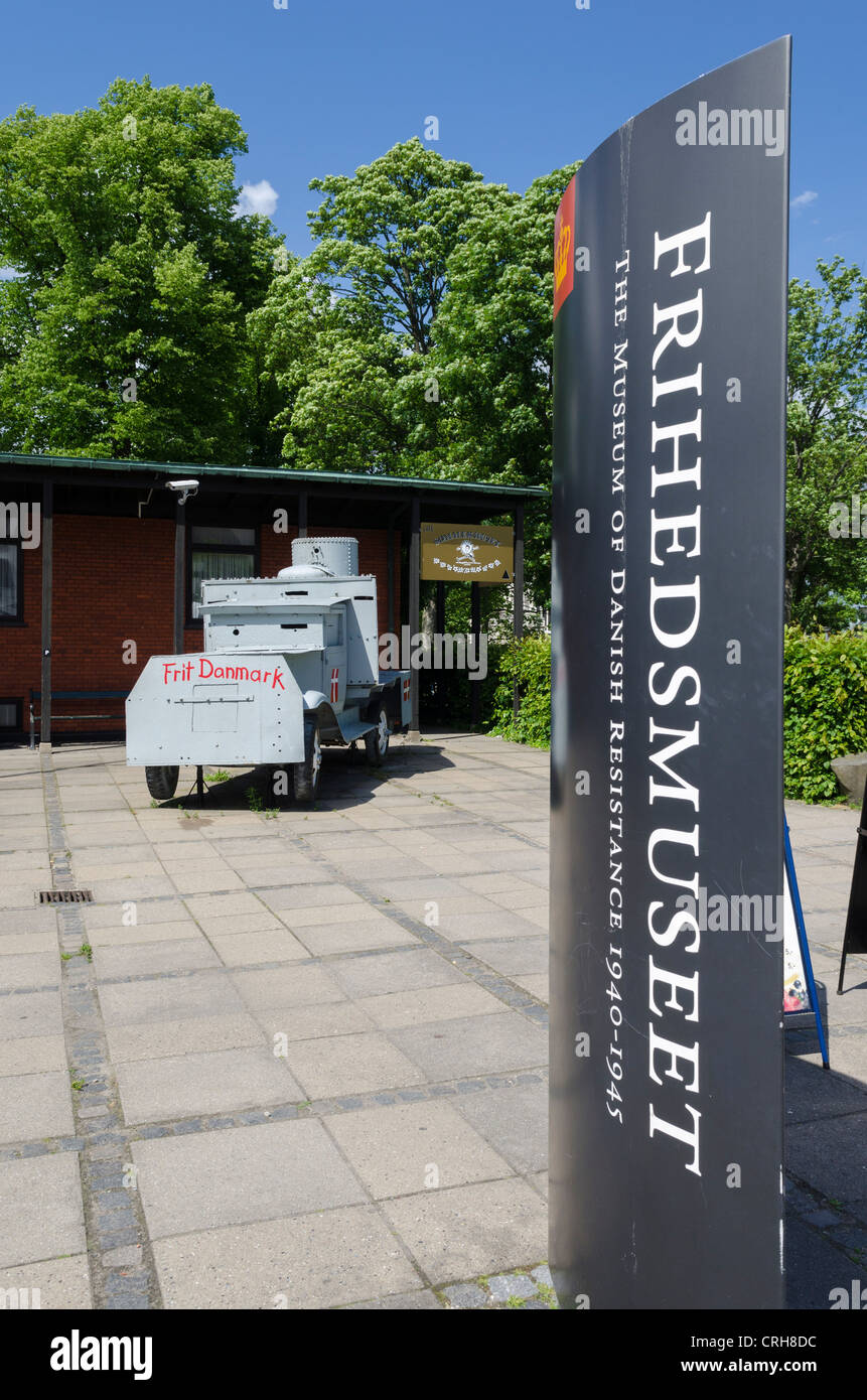 Le Musée de la résistance danoise, l'Frihedsmuseet, à Copenhague au Danemark avec des tank Banque D'Images