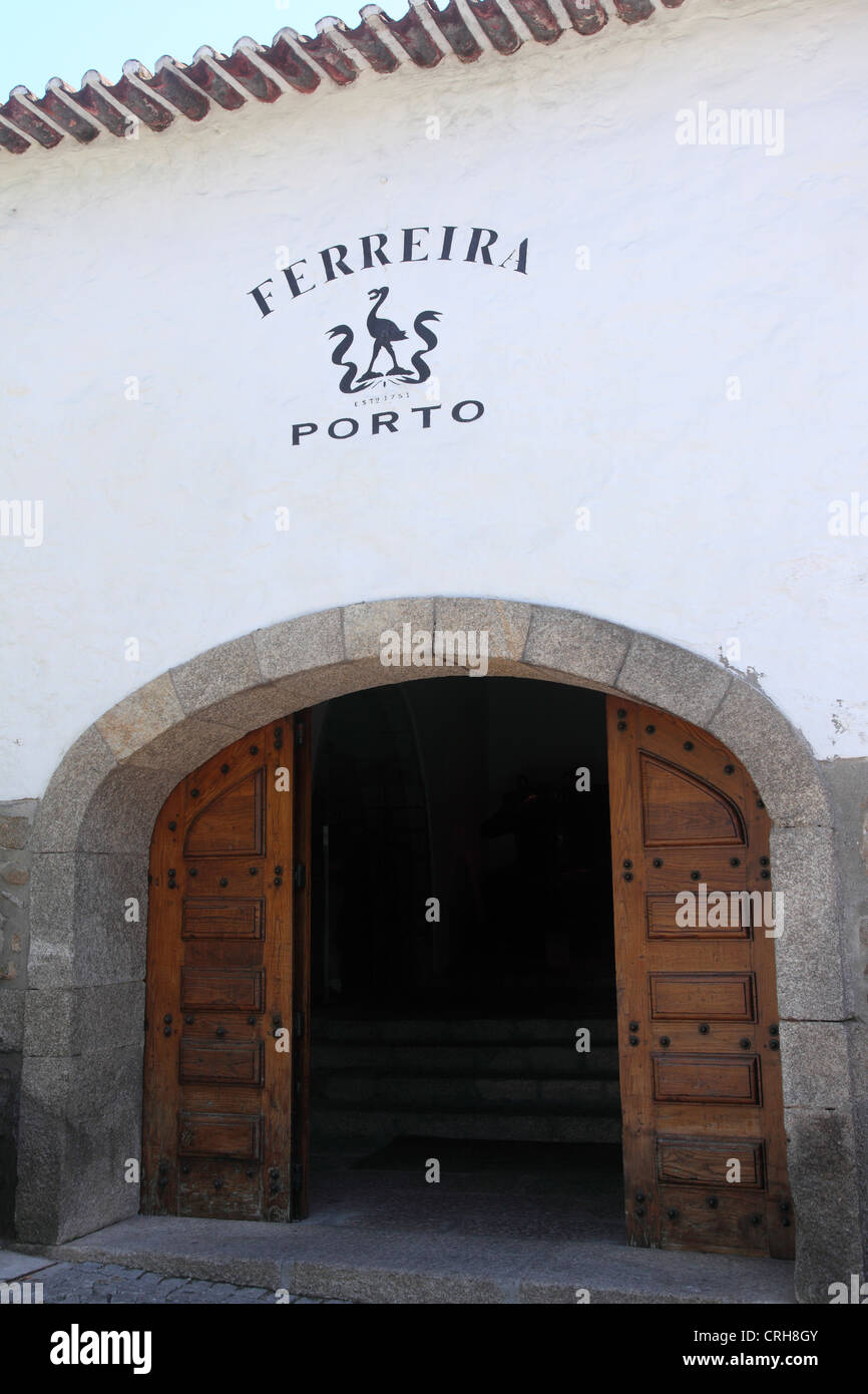 Porte de l'Ferreira Port Wine Lodge à Vila Nova de Gaia, Porto, Portugal. Banque D'Images