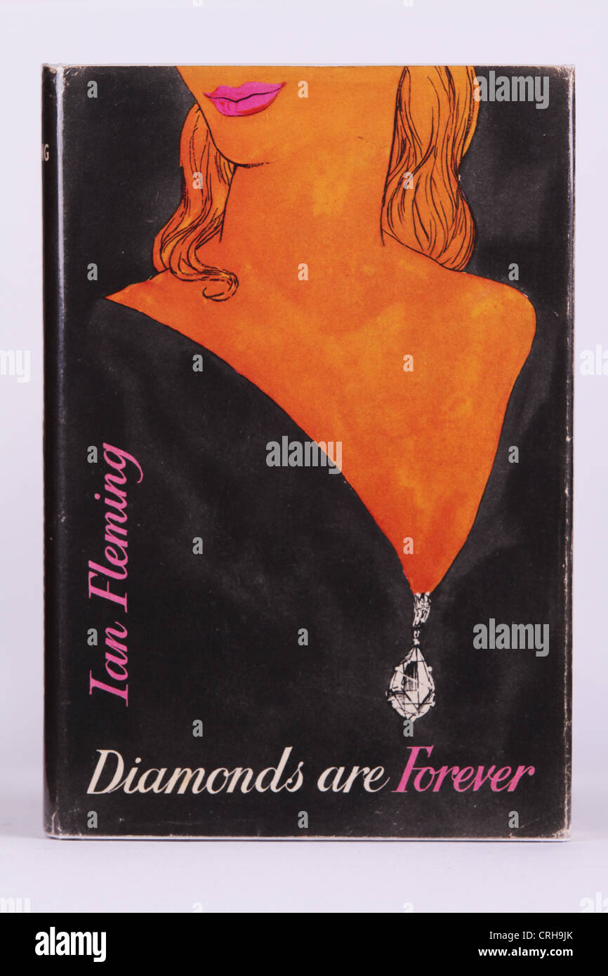 Ian Fleming's Les diamants sont éternels, la première édition originale couverture de livre Banque D'Images