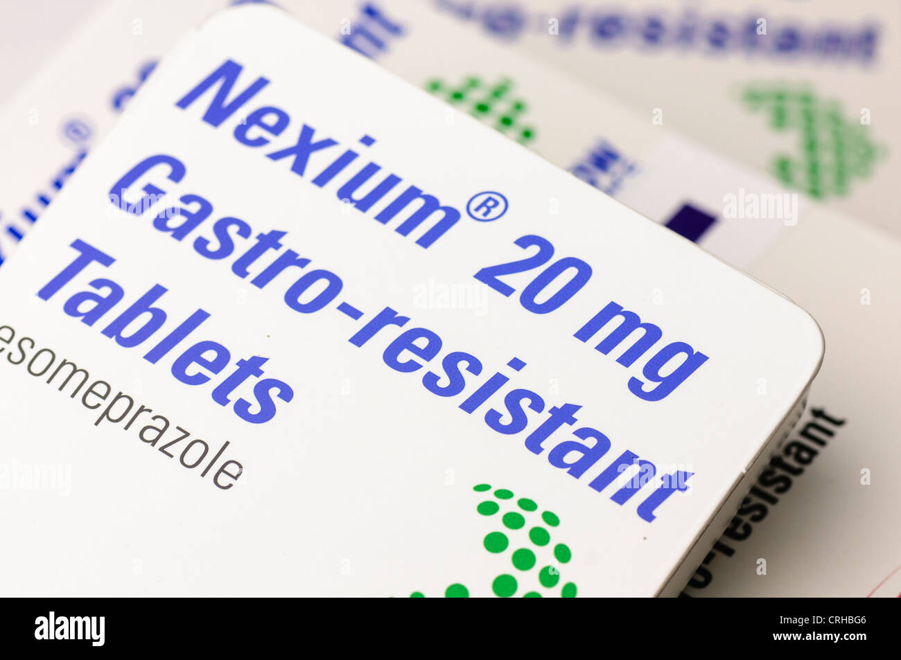 Nexium (ésoméprazole) comprimés pour traiter un excès d'acide gastrique et les ulcères Banque D'Images