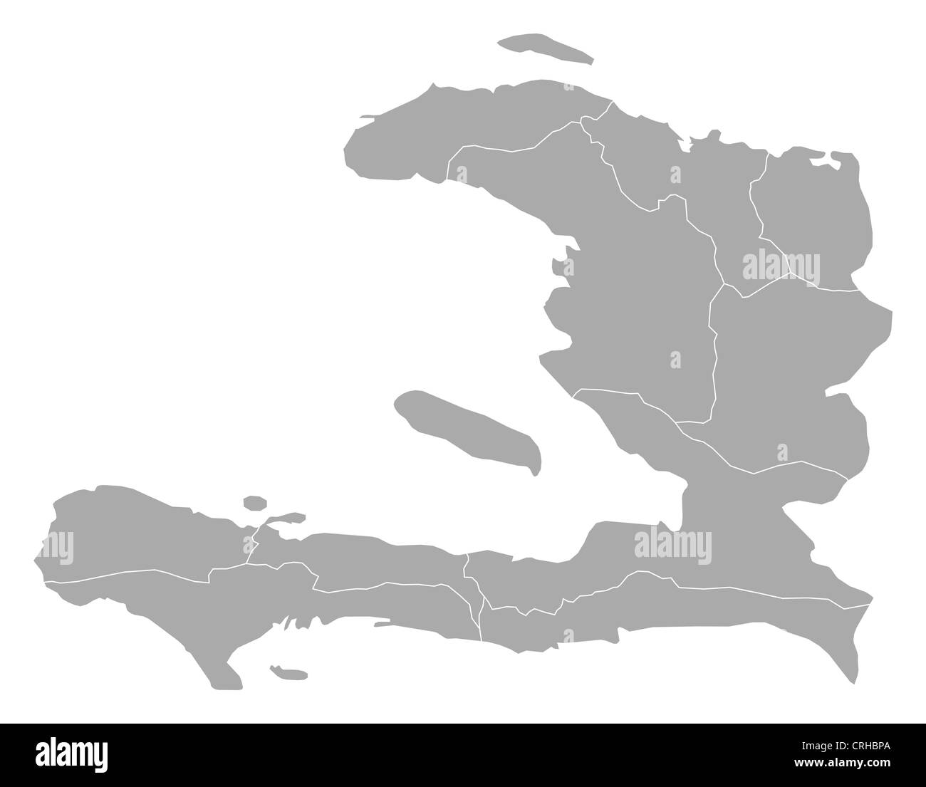 Carte Politique d'Haïti avec les divers ministères. Banque D'Images