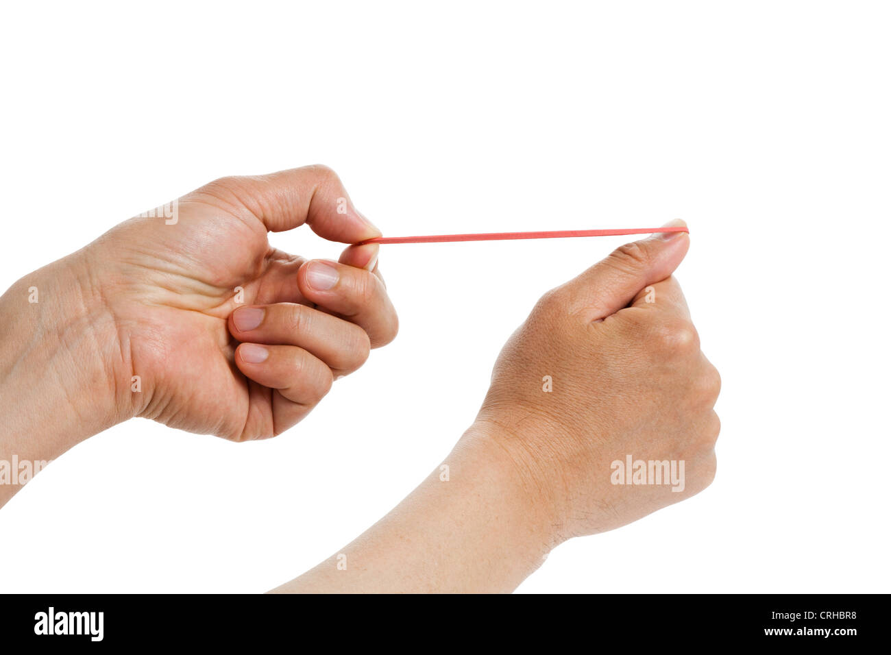 Tir élastique avec fond blanc Banque D'Images