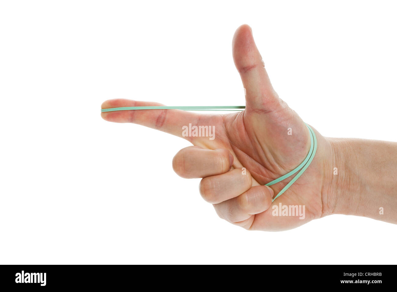 Tir élastique avec fond blanc Banque D'Images