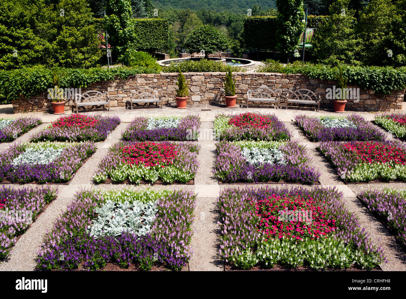 Quilt Garden - North Carolina Arboretum - Asheville, Caroline du Nord, États-Unis Banque D'Images