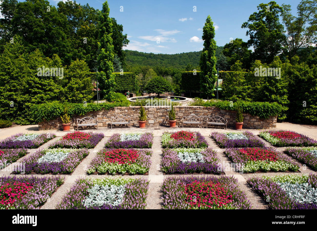 Quilt Garden - North Carolina Arboretum - Asheville, Caroline du Nord, États-Unis Banque D'Images