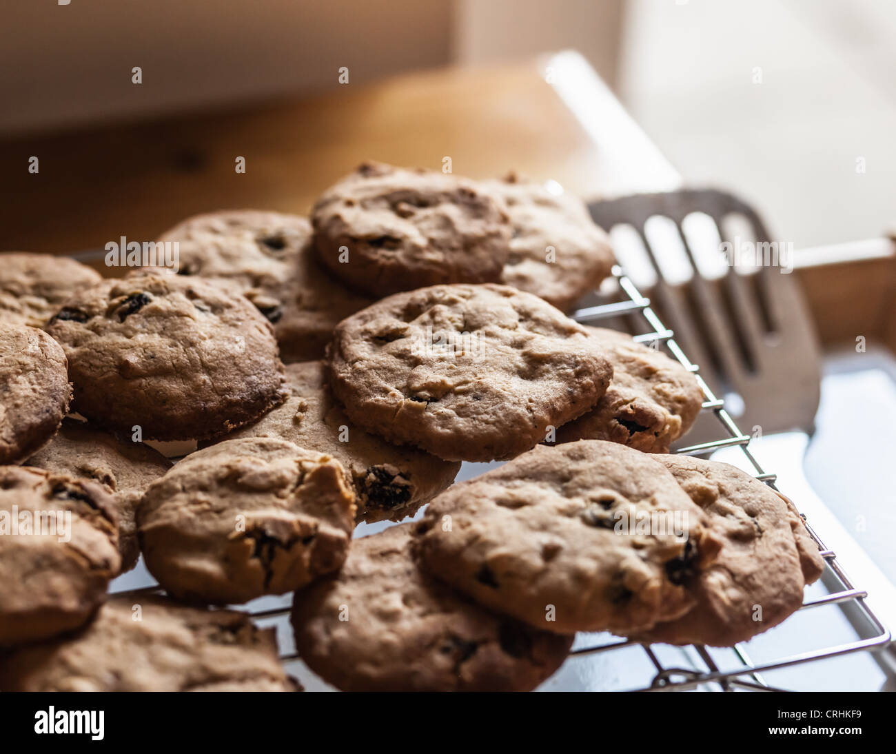 Close up de plateau de biscuits frais Banque D'Images