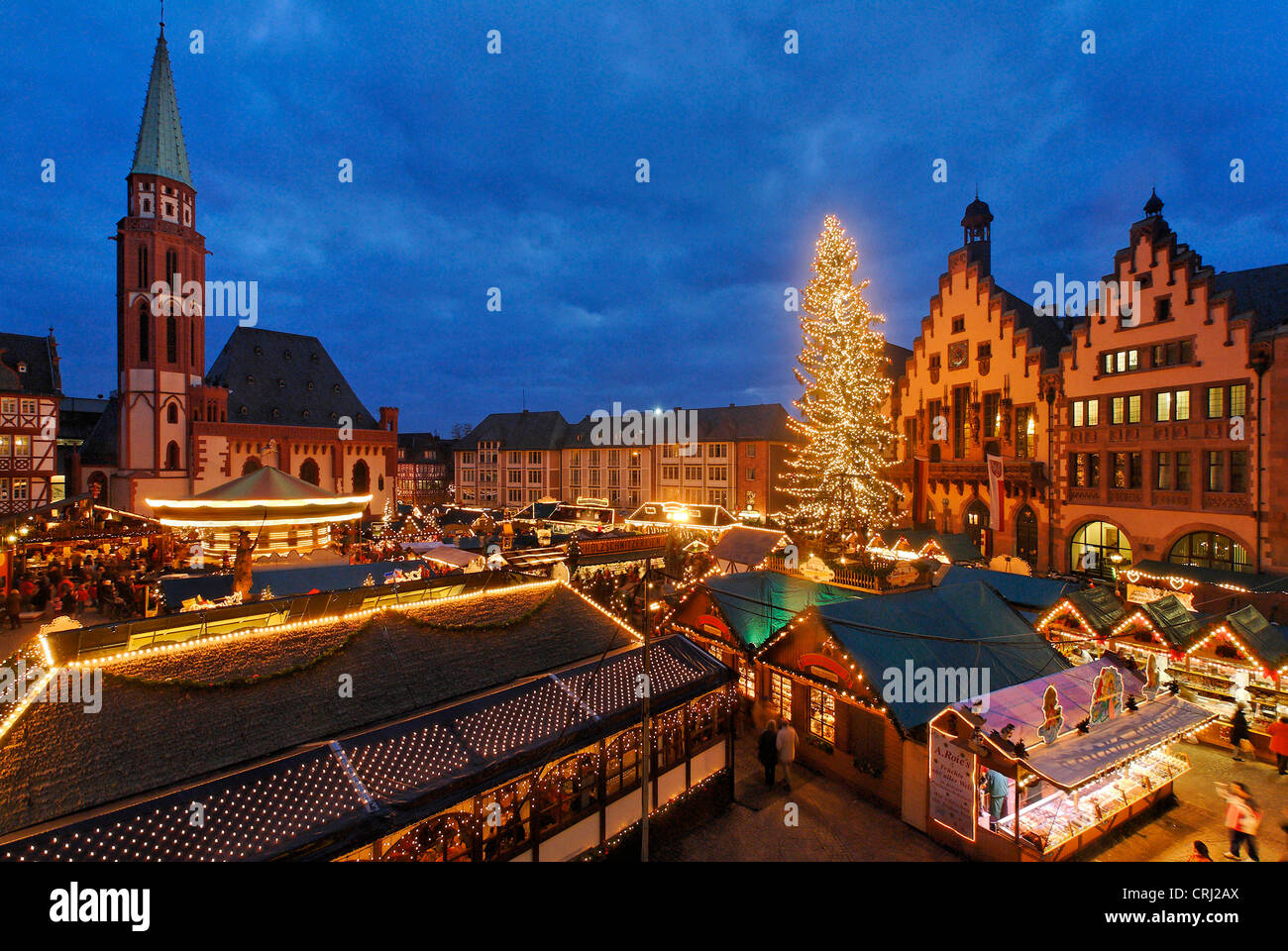 Marché de Noël dans la vieille ville, l'Allemagne, Frankfurt am Main Banque D'Images