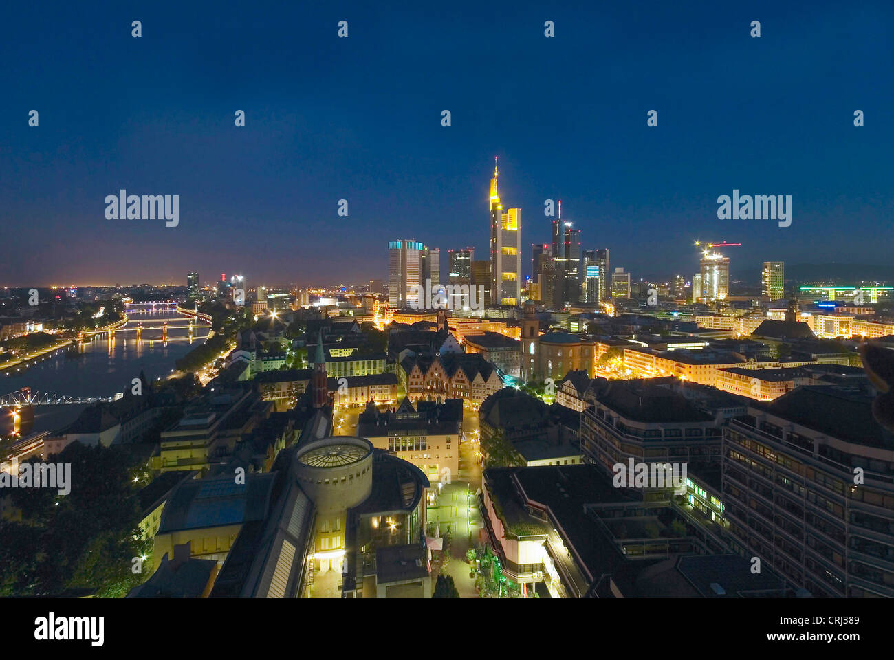 Francfort/Main dans la nuit, l'Allemagne, Hesse, Frankfurt am Main Banque D'Images