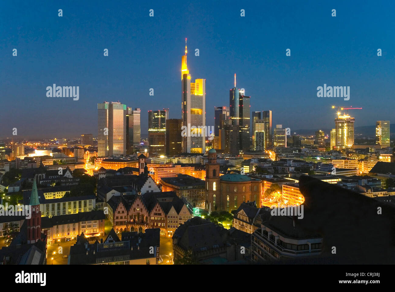 Francfort/Main dans la nuit, l'Allemagne, Hesse, Frankfurt am Main Banque D'Images