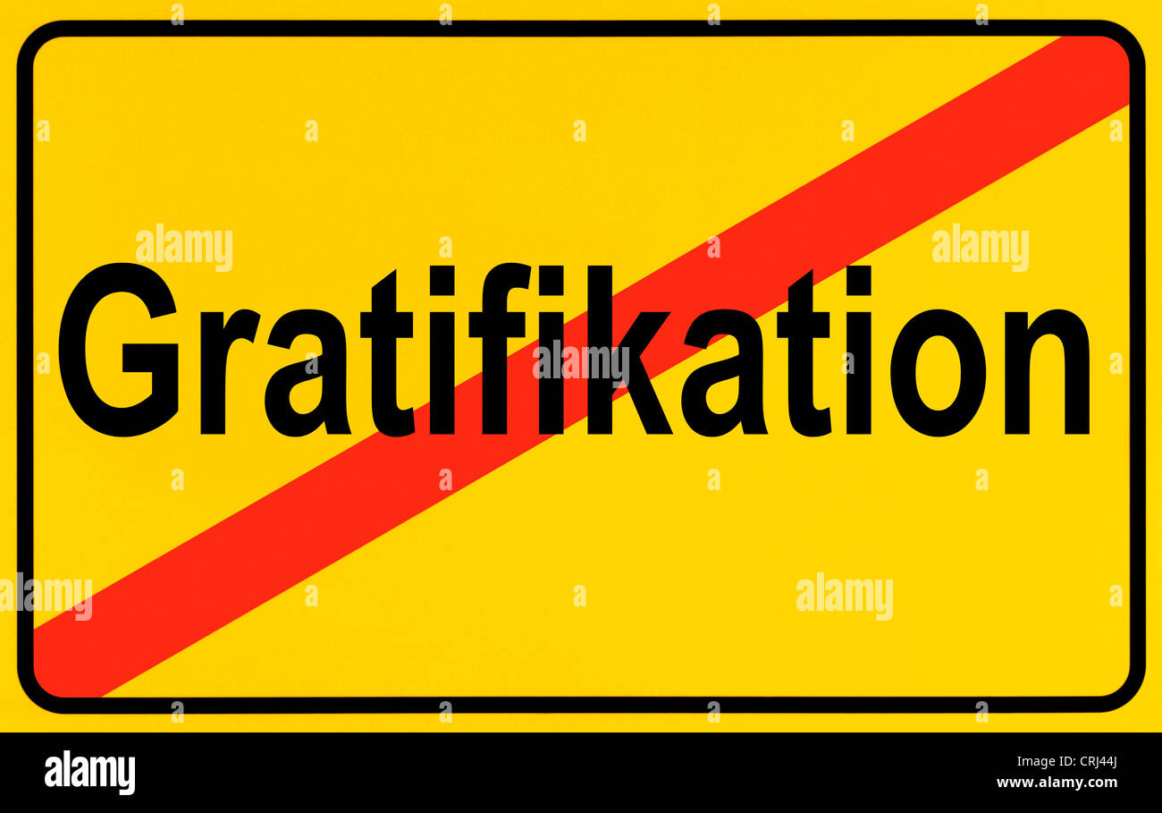 Gratifikation, de gratification, Allemagne Banque D'Images