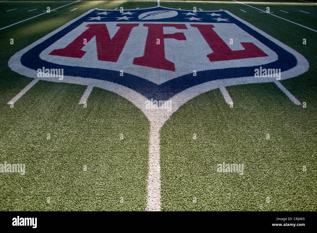 Logo de la NFL sur le champ dans le stade de football américain Photo Stock  - Alamy