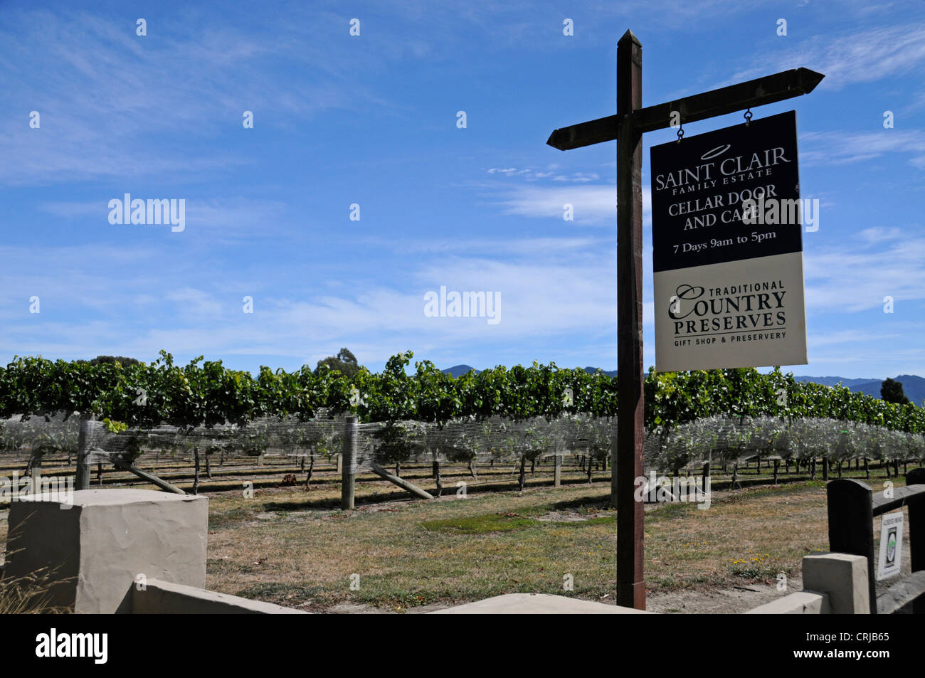 Sainte-claire winery à nouveau Renwick Road, près de Blenheim Marlborough, Nouvelle-Zélande Banque D'Images