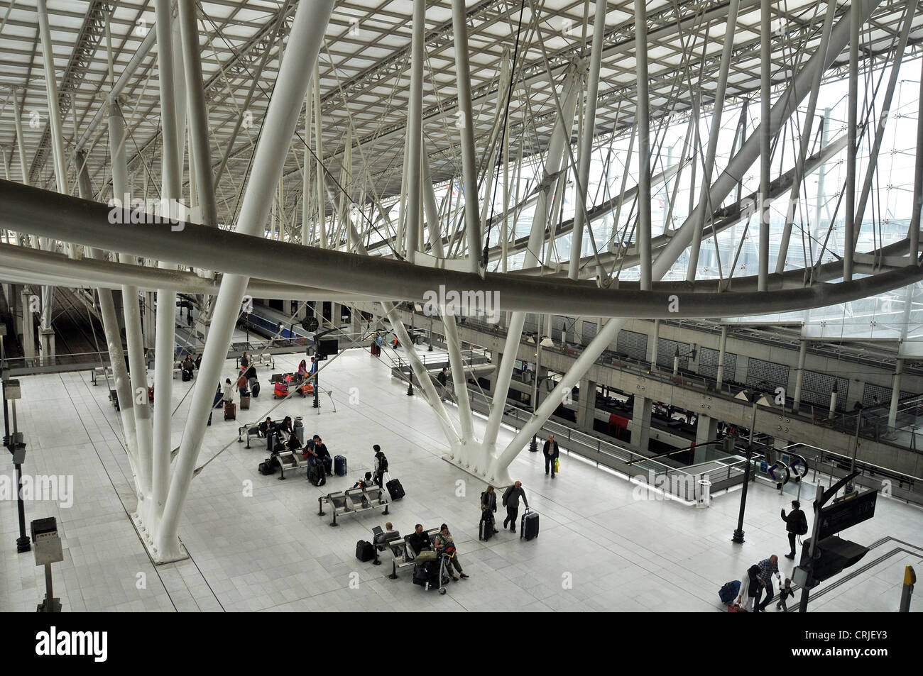 L'aéroport Roissy Charles de Gaulle gare Paris France Banque D'Images