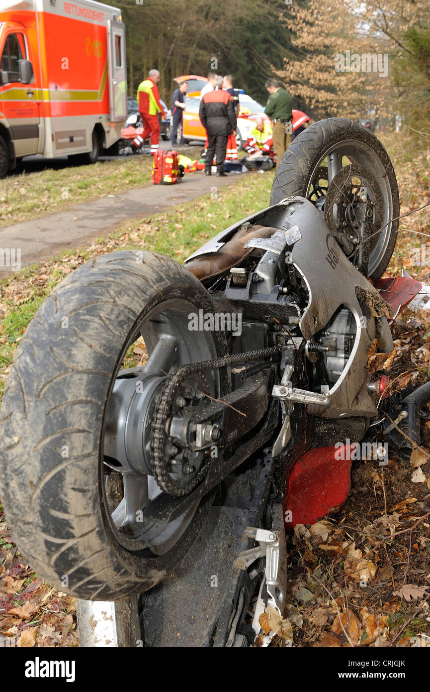 Accident de moto grave , Allemagne Photo Stock - Alamy