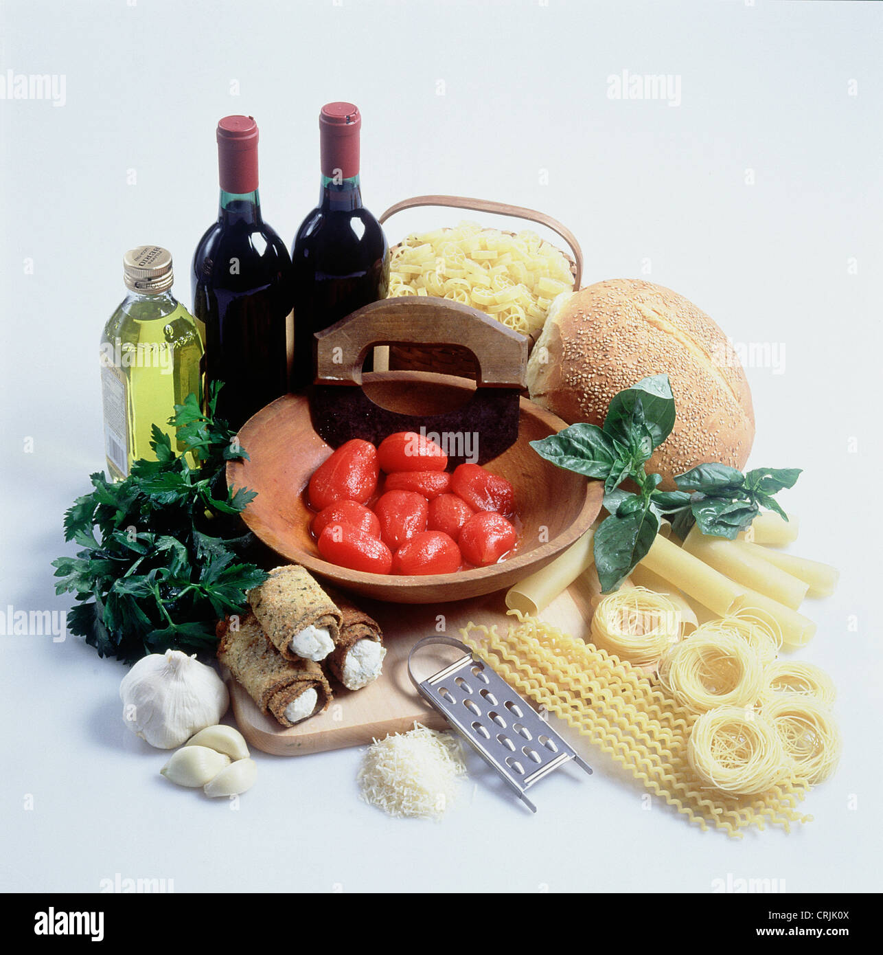 Assortiment d'aliments italiens Banque D'Images