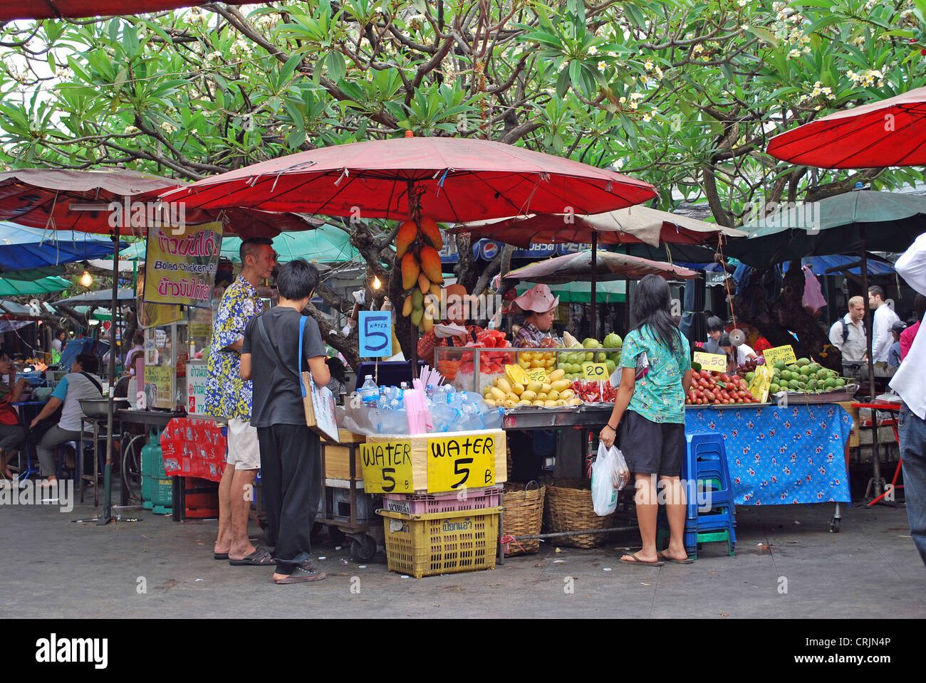 Stand du marché, de la Thaïlande, Bangkok Banque D'Images