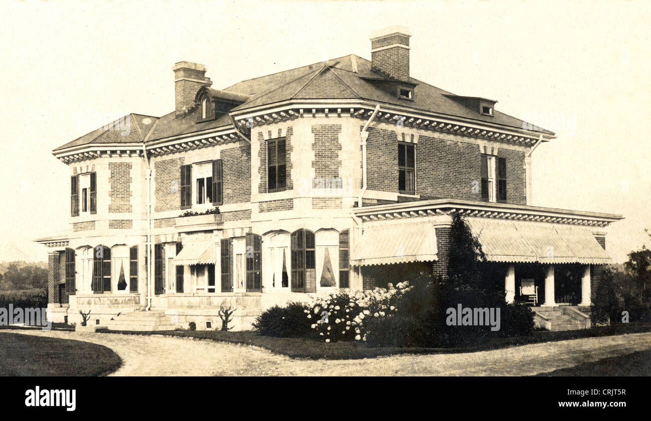 Brique & Beaux-Arts calcaire Country House Banque D'Images