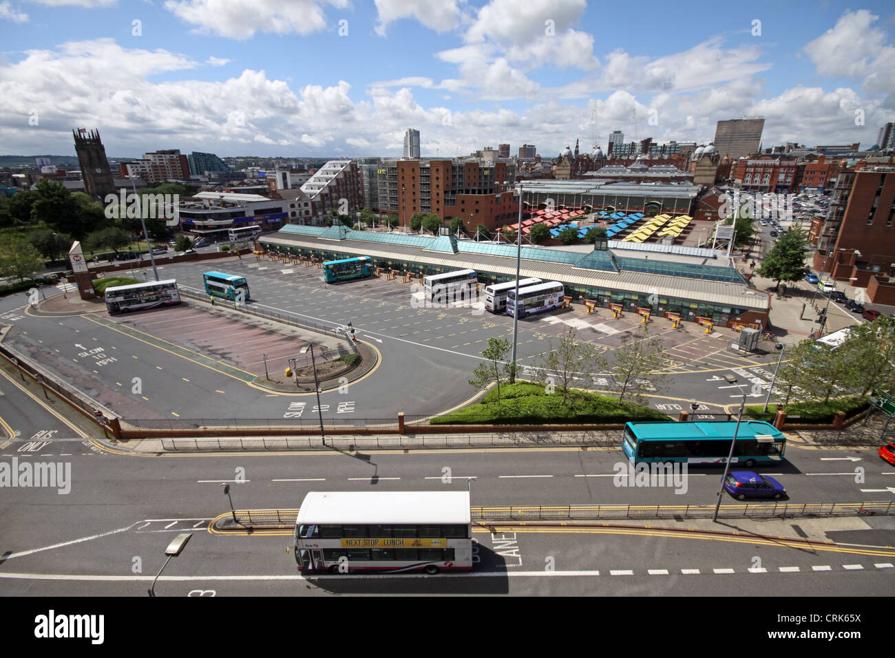 Vue de la gare routière de la ville de Leeds Banque D'Images