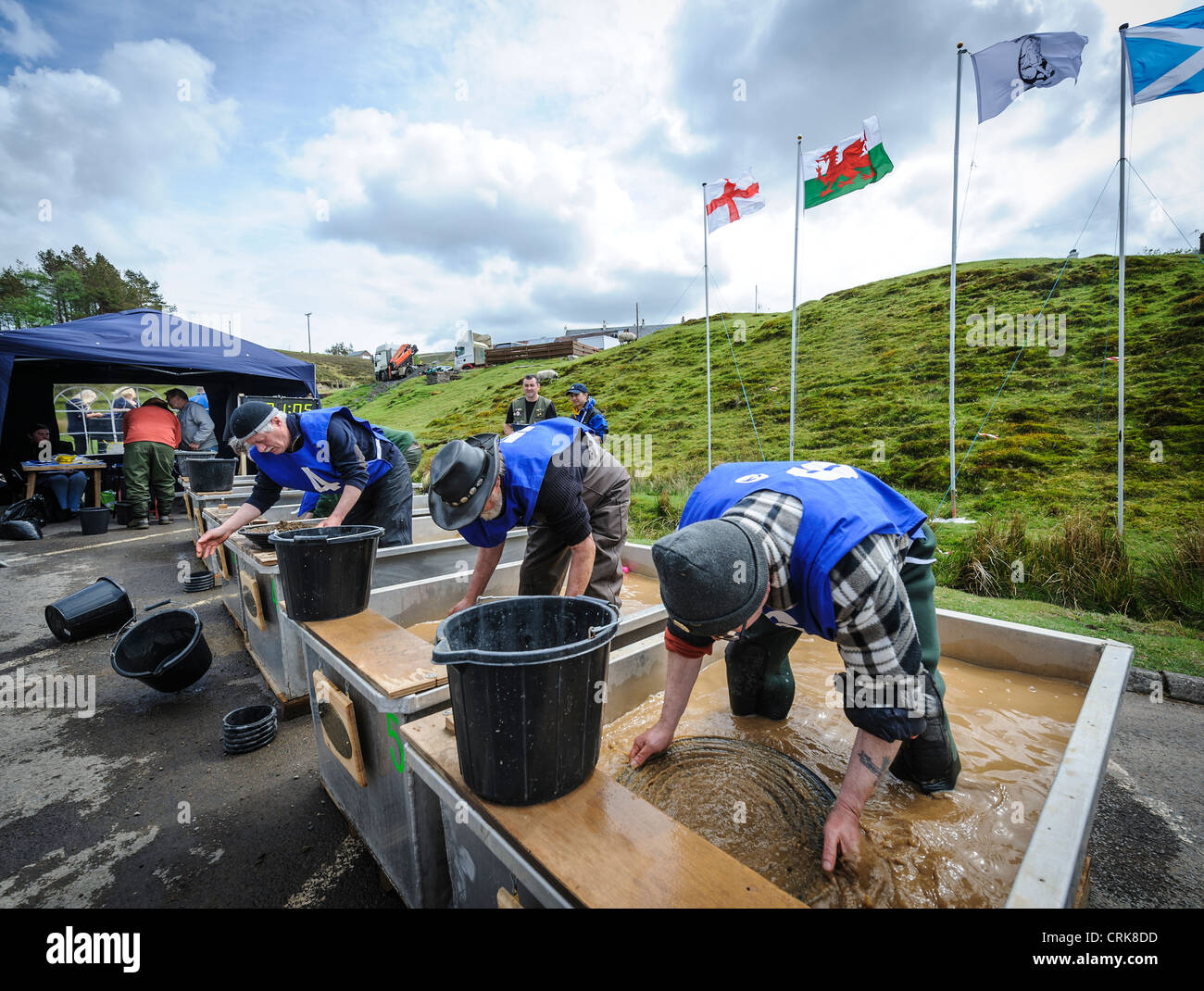 UK Gold Panning Championships au village de Wanlockhead, Dumfries et Galloway, Écosse Banque D'Images