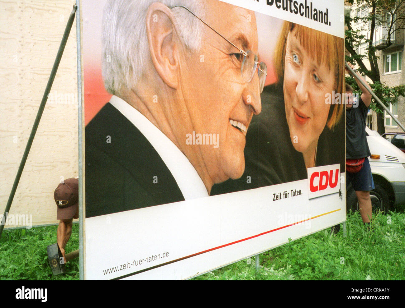 Affiche électorale de la CDU / CSU pour les élections fédérales. Banque D'Images