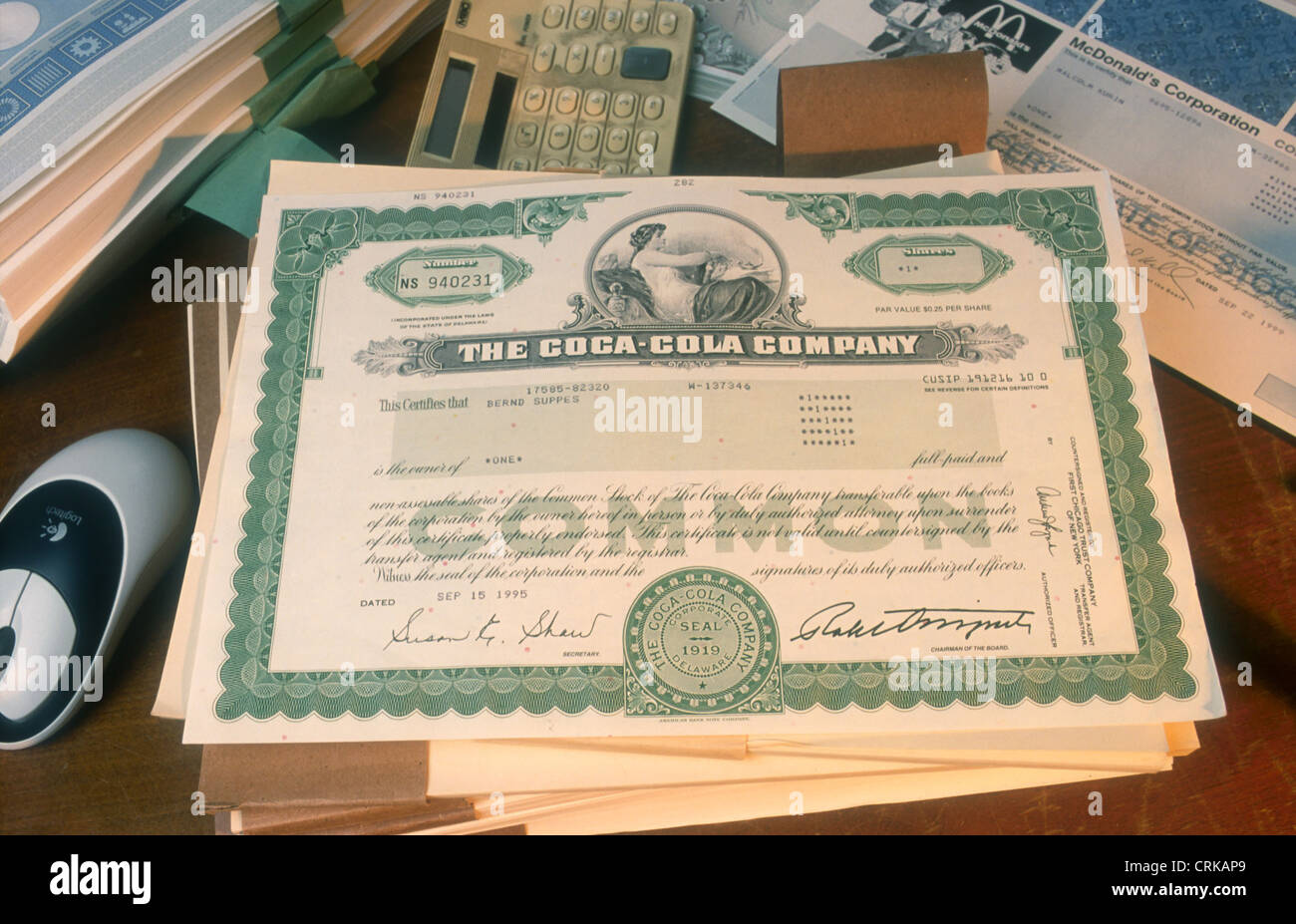 Actions de la Coca-Cola Company Banque D'Images