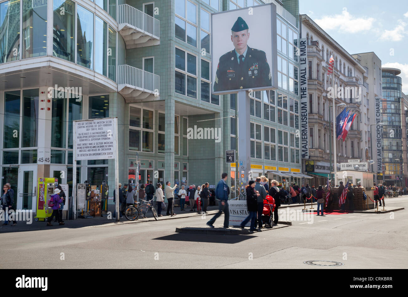 Checkpoint Charlie, Berlin, Allemagne Banque D'Images