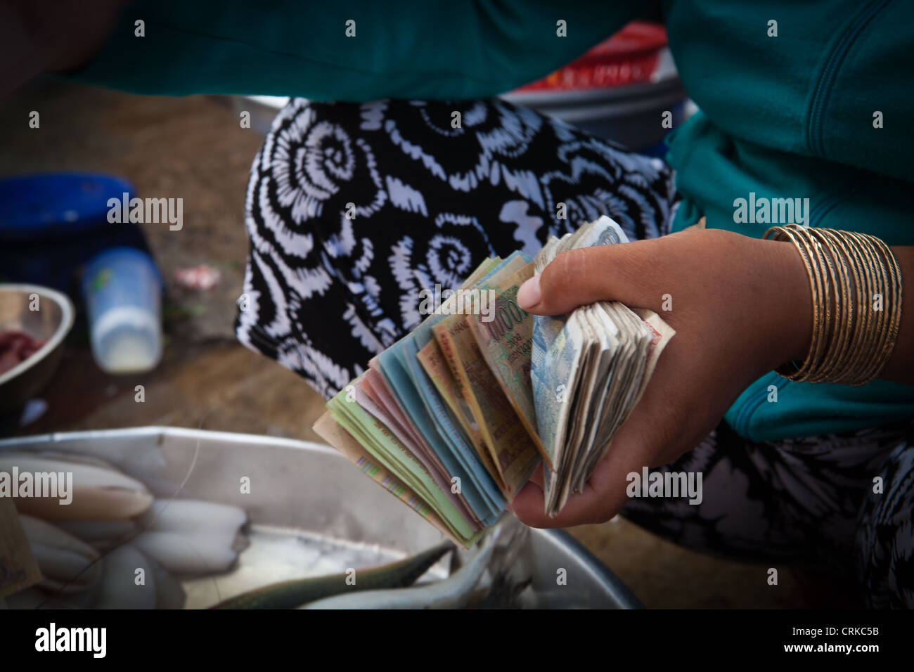 Tant de projets et si peu de valeur. Sur un marché à Hanoi, Vietnam Banque D'Images