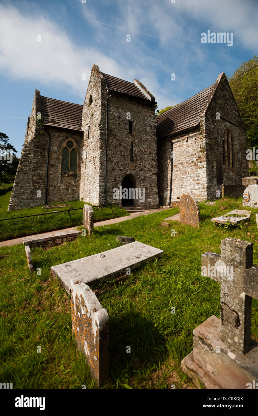 St Isfael's/ St Ismaël's Church, sur l'estuaire de la Tywi, Carmarthenshire Kidwelly près de Wales UK Banque D'Images