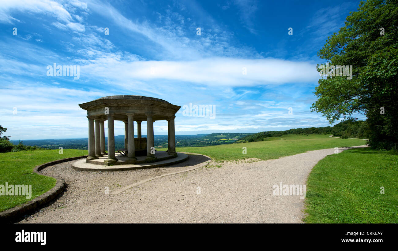 Le mémorial d'Inglis avec table d'orientation sur la colline de Colley qui a été versé à la ville de Nottingham en 1909. Banque D'Images