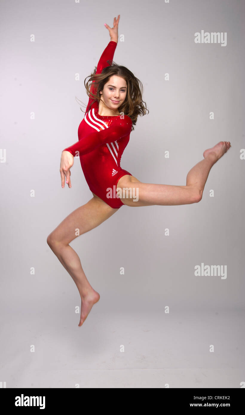 Gymnaste américaine McKayla Maroney au niveau de l'équipe USA Media Summit de Dallas, TX à l'avance des Jeux Olympiques de Londres de 2012. Banque D'Images