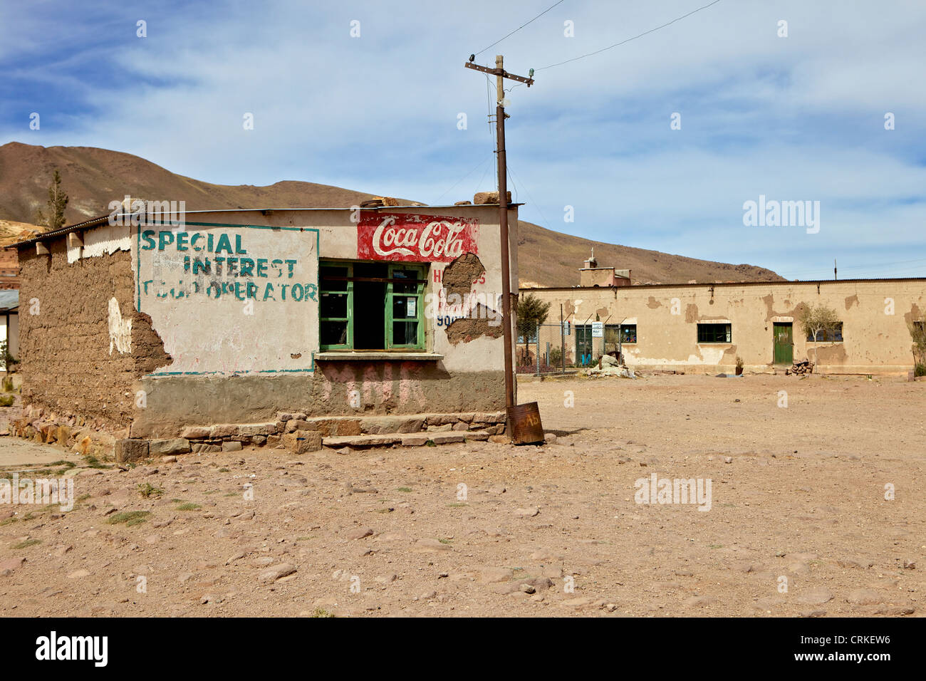La vieille ville fantôme minière de Pulacayo, Bolivie, du patrimoine industriel, a lié à Butch Cassidy et le Kid Banque D'Images