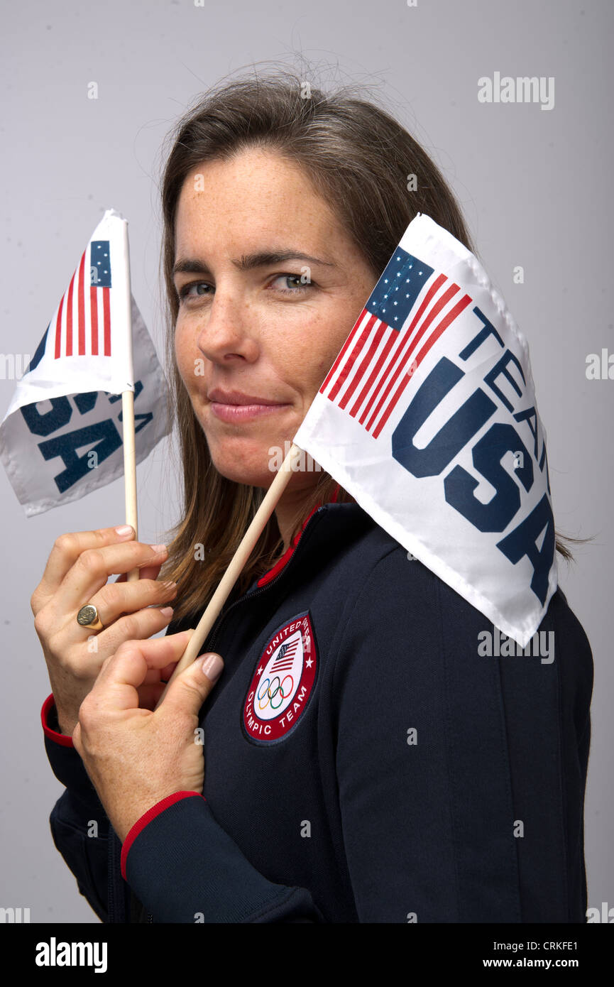 La navigatrice américaine Molly Vandermoer au Team USA Media Summit à Dallas, TX, avant les Jeux olympiques de Londres de 2012. Banque D'Images