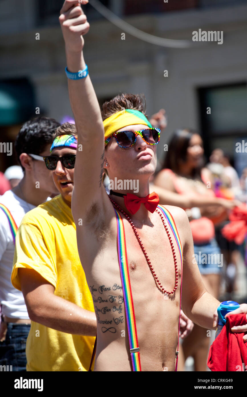 La célébration de l'homme Gay Pride, New York Banque D'Images