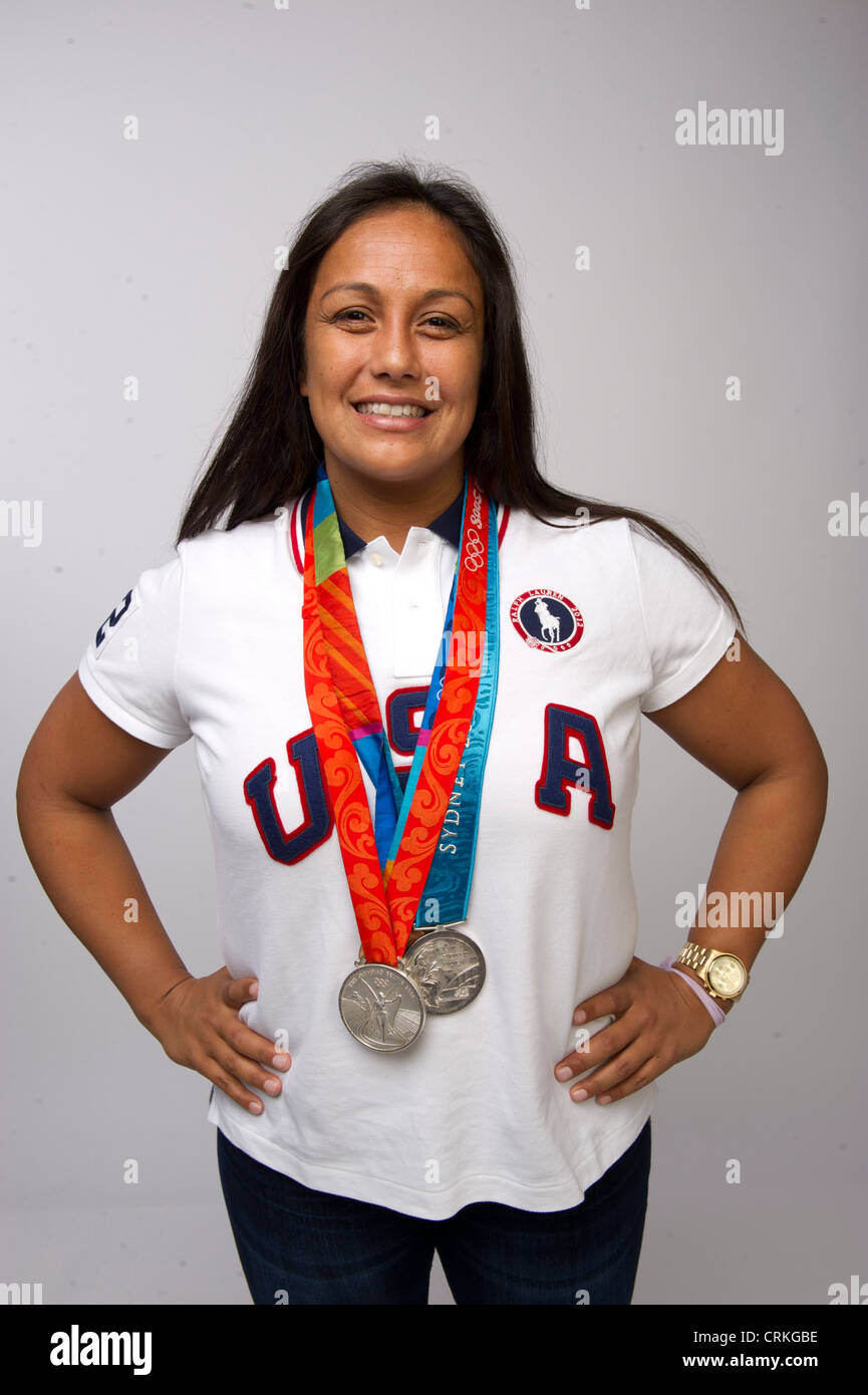 Le water-polo player Brenda villa au sommet des médias Team USA à Dallas, TX de l'avance des Jeux Olympiques de Londres de 2012. Banque D'Images