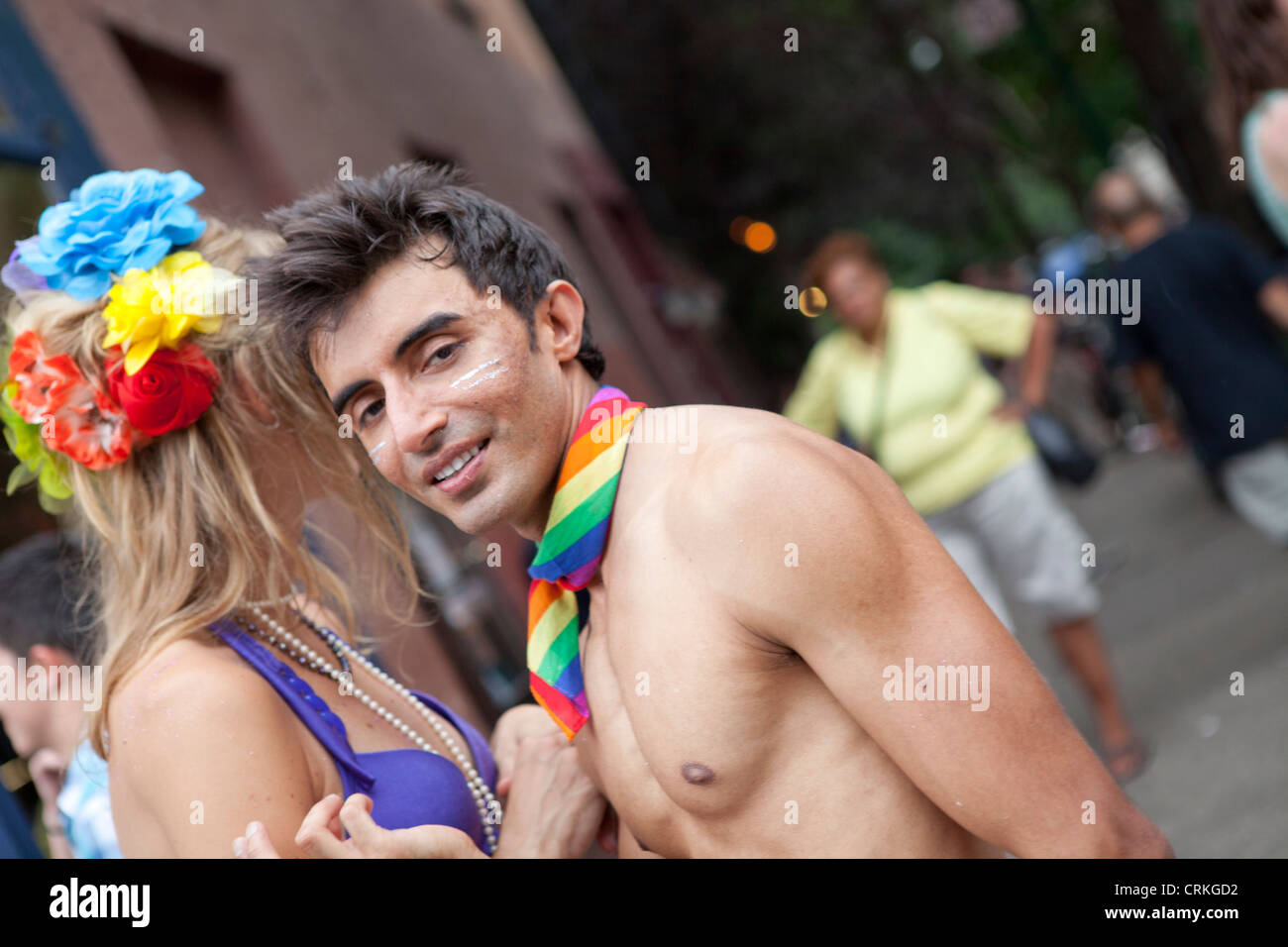 Couple gay pride, New York Banque D'Images