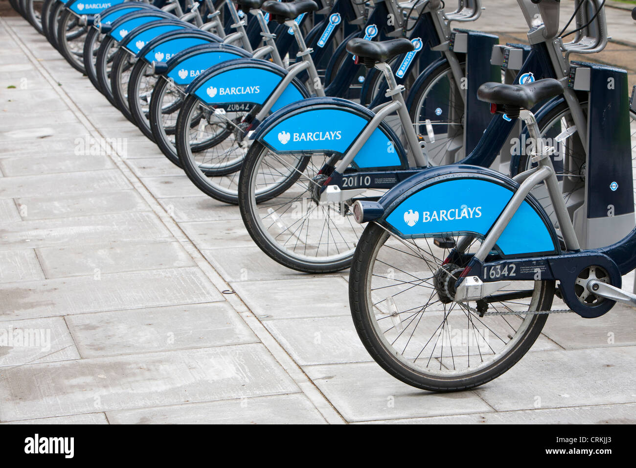 Location de vélos vélos régime Barclays à Londres, au Royaume-Uni. Banque D'Images