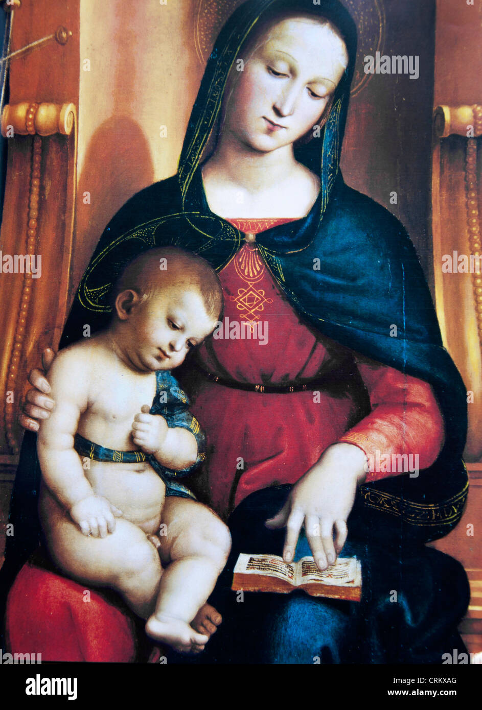 La Vierge et l'enfant avec Saint Jean Baptiste et Saint Raphael - Nich Banque D'Images La Vierge et l'enfant avec Saint Jean Baptiste et Saint Raphael - Nich Banque D'Images