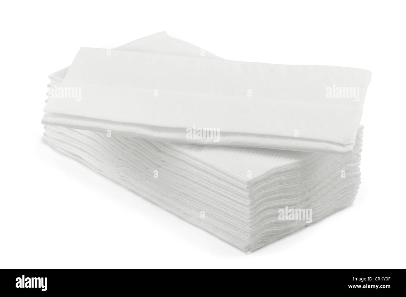 Pile de papier de soie blanc l isolated on white Banque D'Images
