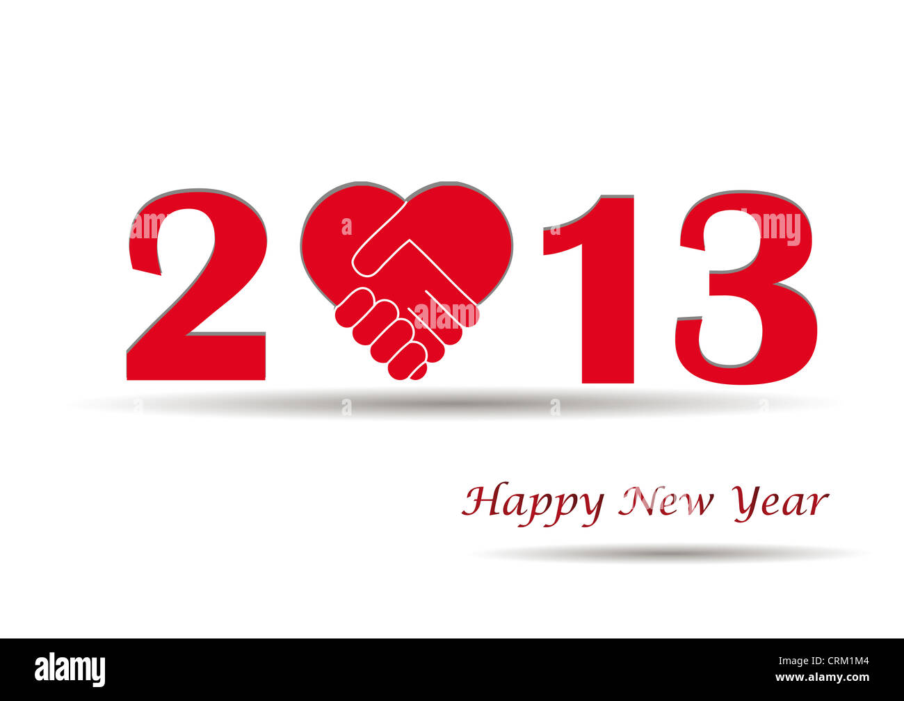Carte de concept pour le Nouvel An 2013 avec les mains Banque D'Images