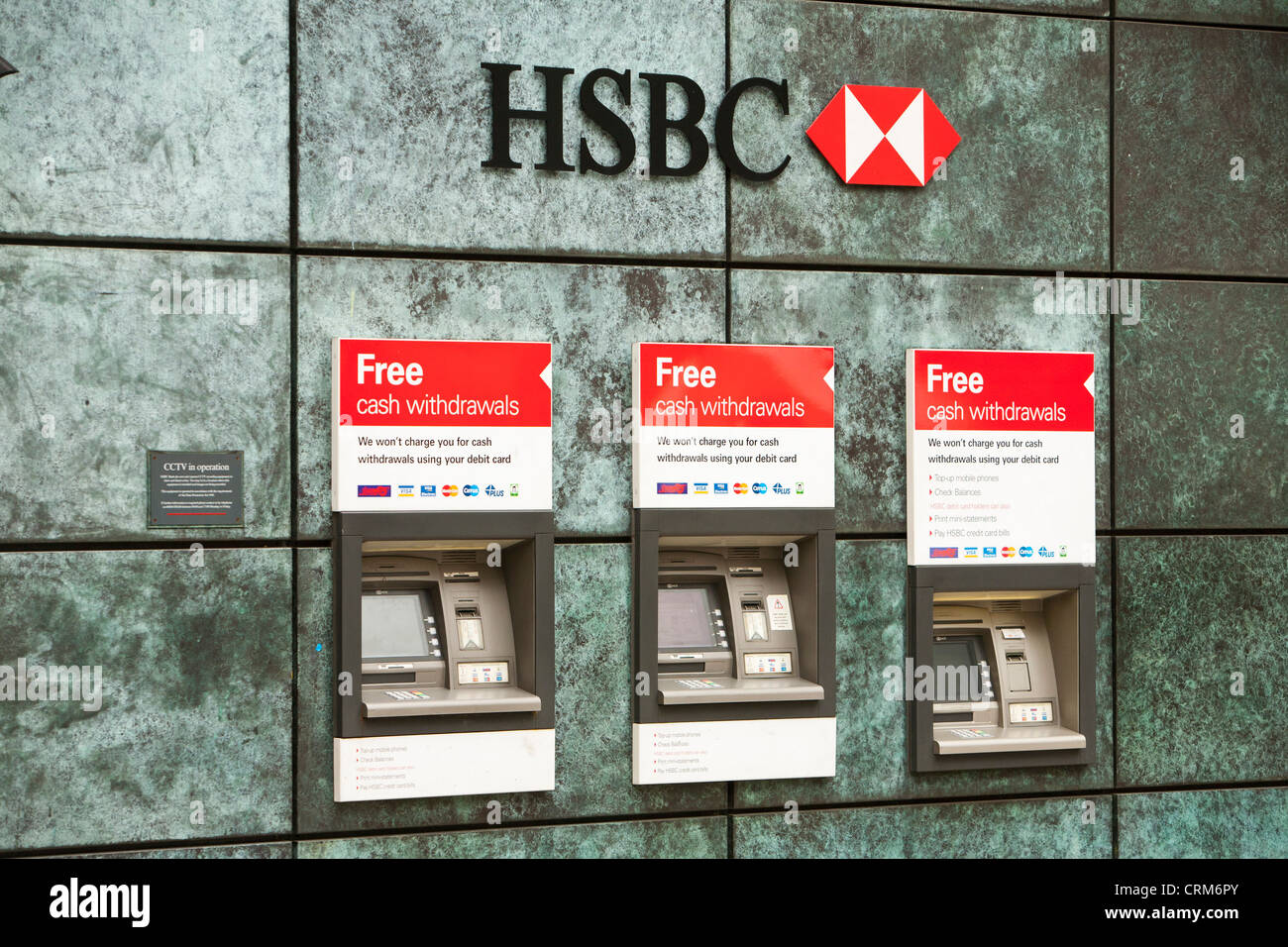 L'ATM HSBC à Londres, au Royaume-Uni. Banque D'Images
