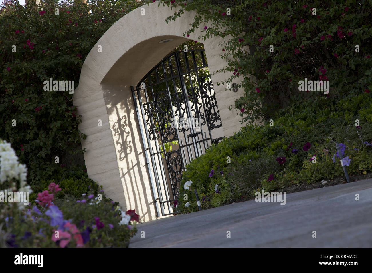 Coup d'inclinaison de porte d'entrée de chambre Banque D'Images
