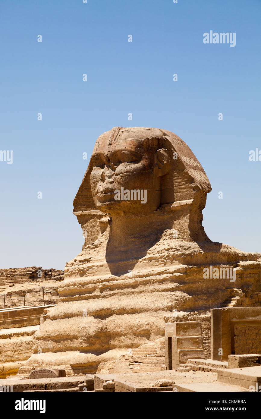 Grande pyramide de Gizeh et le Sphinx Banque D'Images