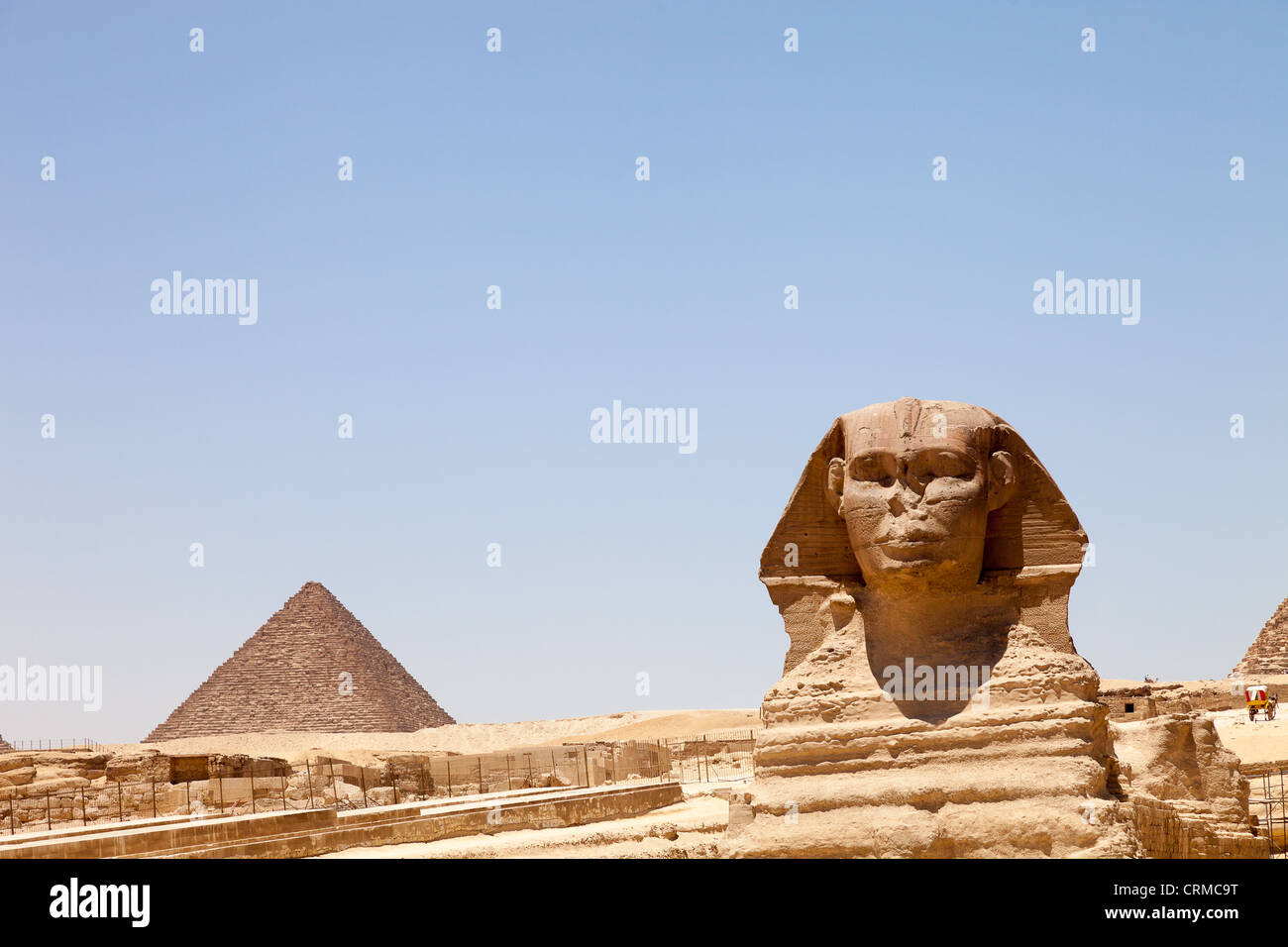 Grande pyramide de Gizeh et le Sphinx Banque D'Images