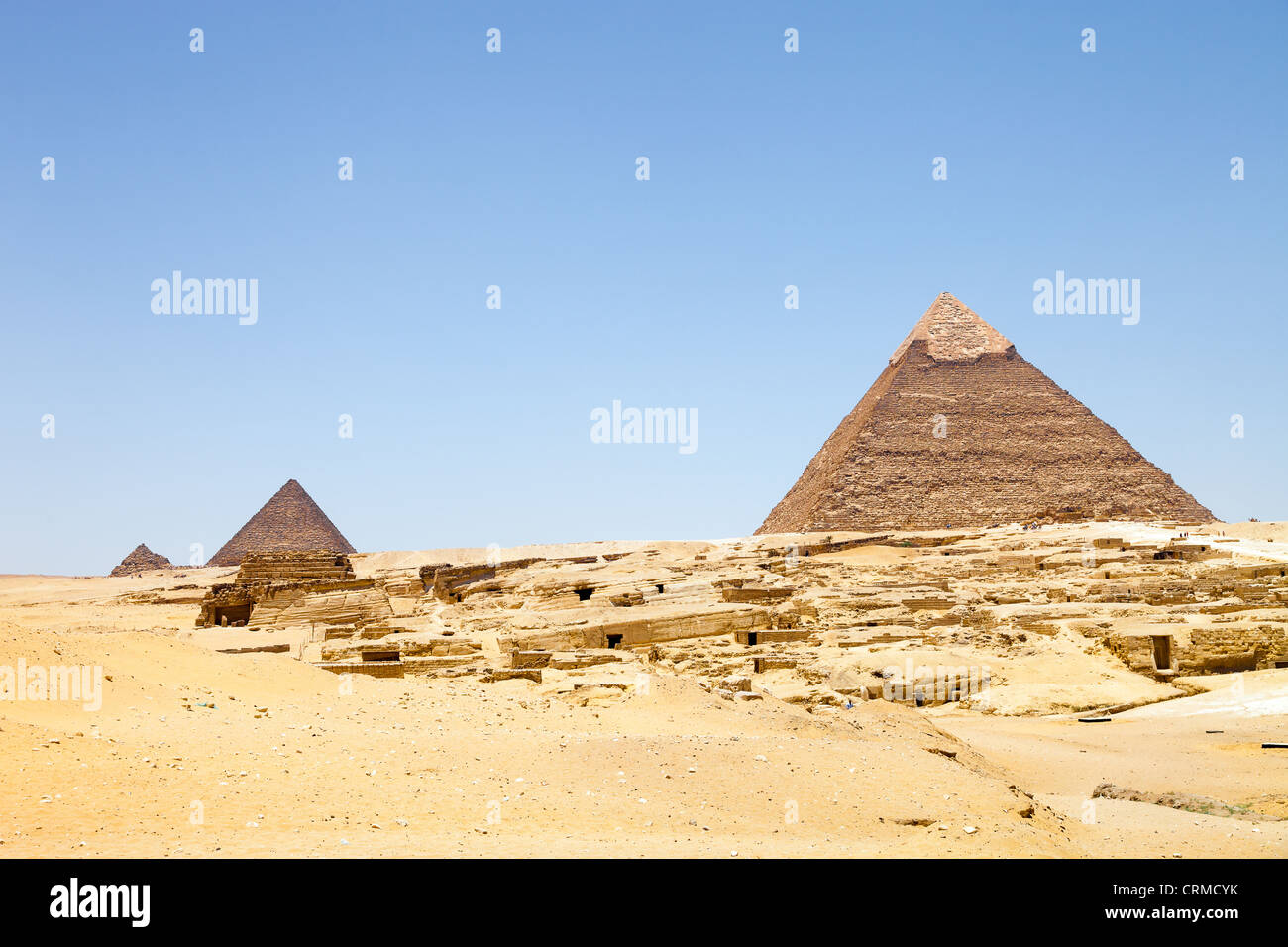 Grande pyramide de Gizeh et le Sphinx Banque D'Images