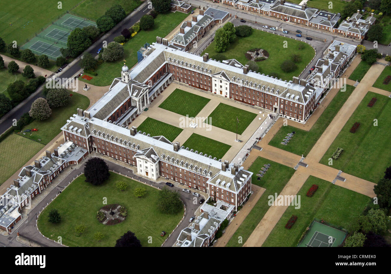 Vue aérienne de l'Hôpital Royal pour les retraités de l'armée, Royal Hospital Road. London SW3. Où le Chelsea retraités. Banque D'Images