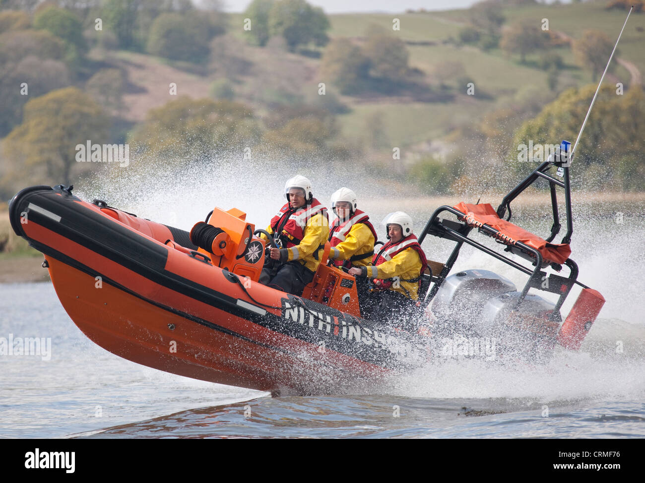 Sauvetage Côtier Nith, braves hommes, indépendante de la vitesse de sauvetage en action juste de Glencaple UK Banque D'Images