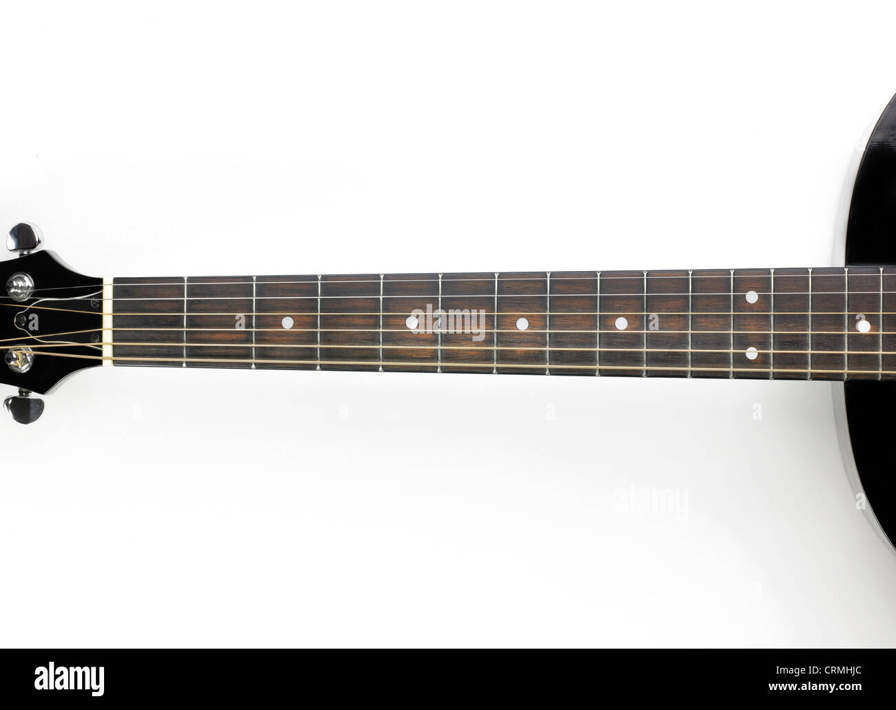 Guitare acoustique complet manche en bois avec des cordes acier Photo Stock  - Alamy