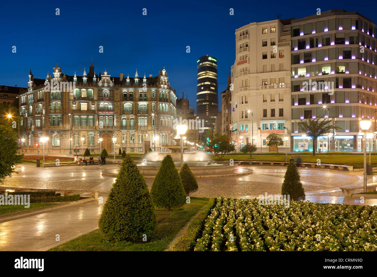 La place Moyua, Bilbao, Biscaye, Pays Basque, Espagne Banque D'Images